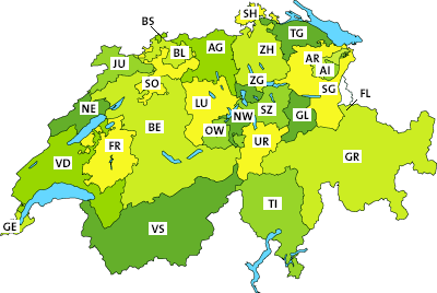 Kantonalverbände in der Schweiz